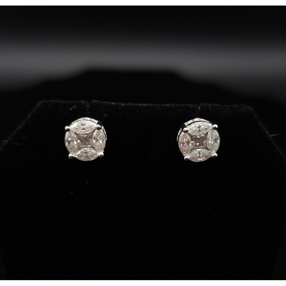 3 Ctw Moissanite Cluster Stud Earrings‎ 925 Silver